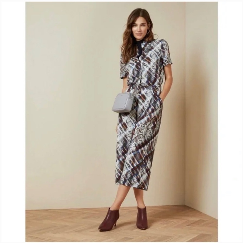 TED Baker Balay Wide Leg Printed Jumpsuit in Quartz